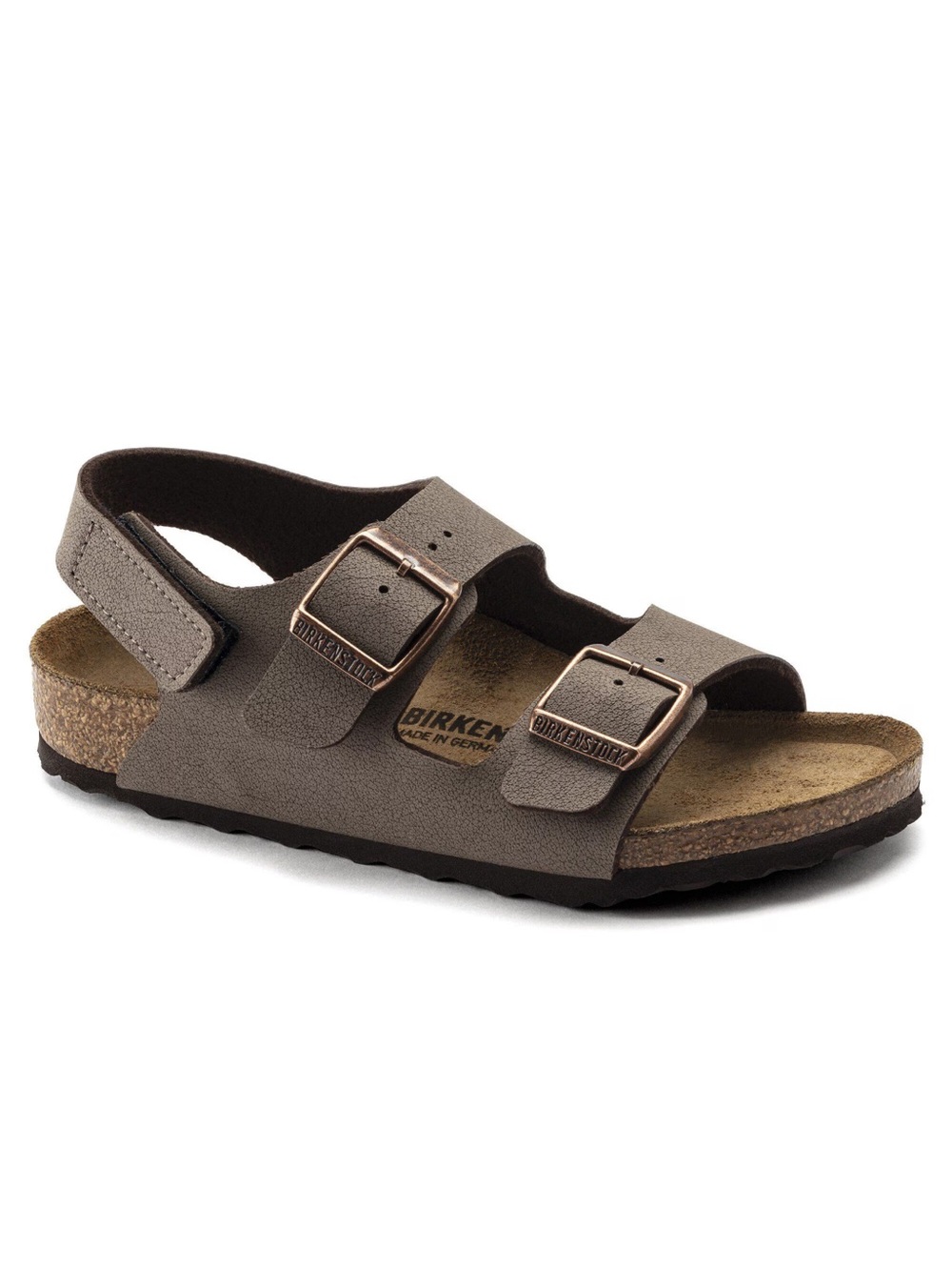 Birkenstock Milano Kids Taupe Two-Strap Adjustable Sandals